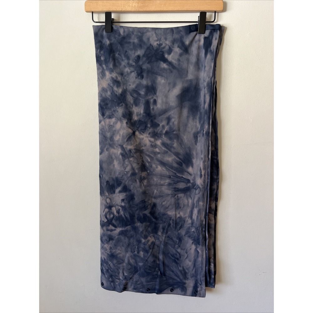 Lululemon Customizable Snap Scarf Navy Beige Diamond Tie Dye Rulu Infinity